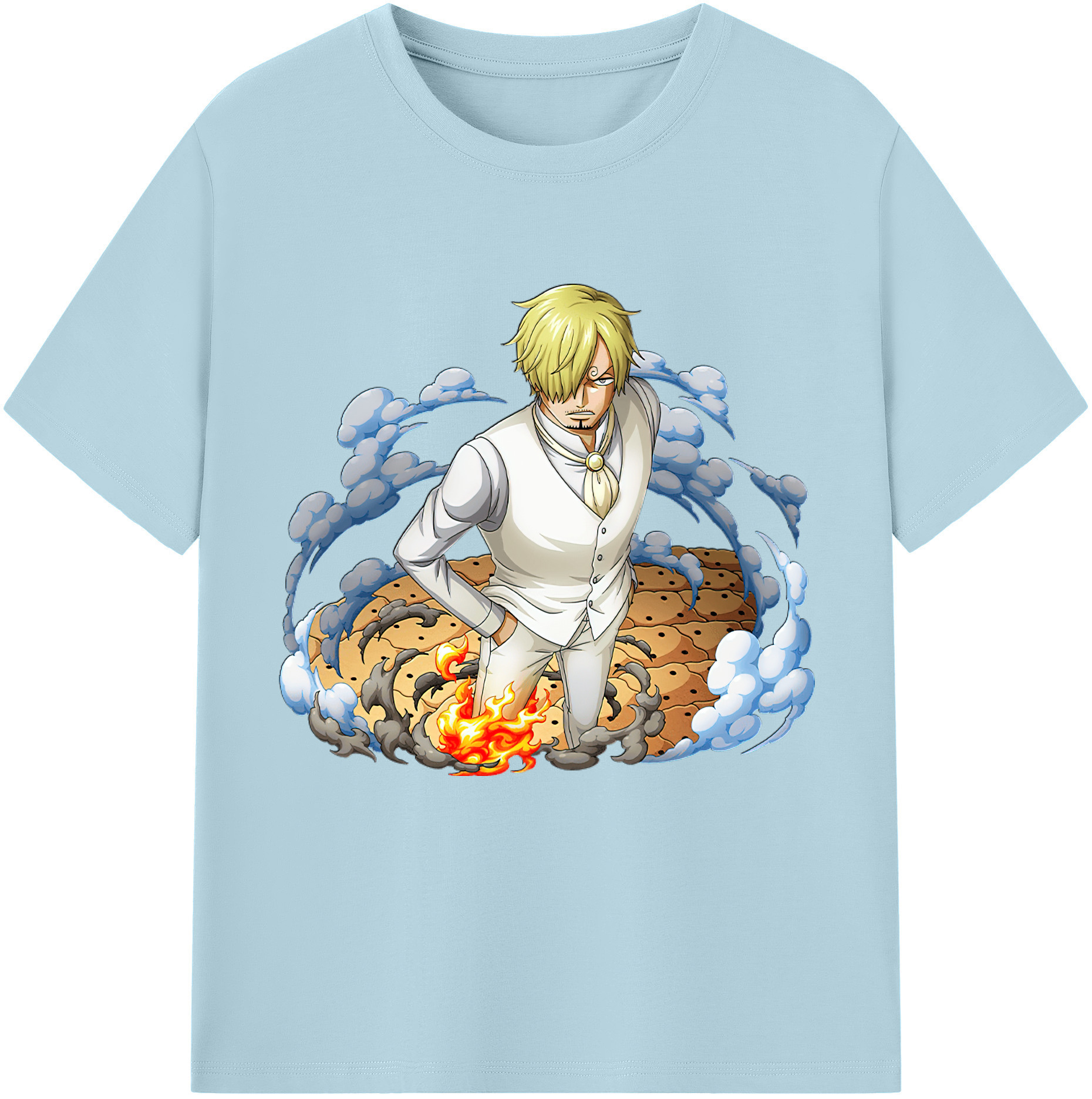 ワンピース サンジ ONE PIECE Sanji 綿100％半袖Tシャツ（フロントプリント）